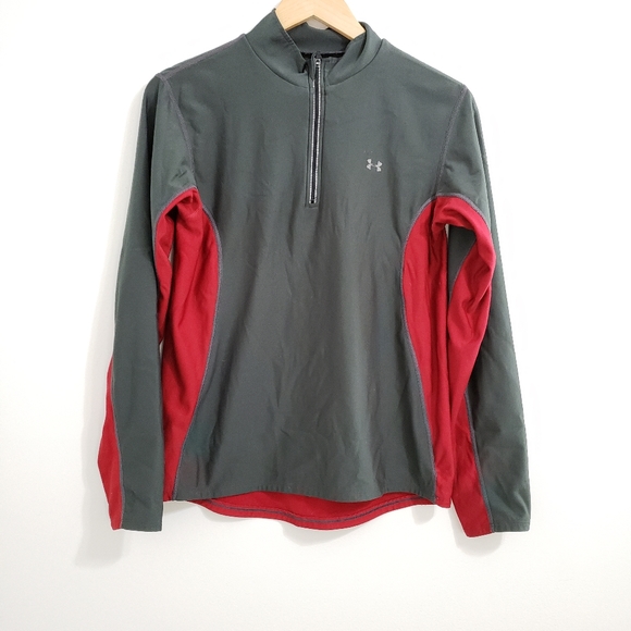 Under Armour Grey Red Work Out Running Pull Over